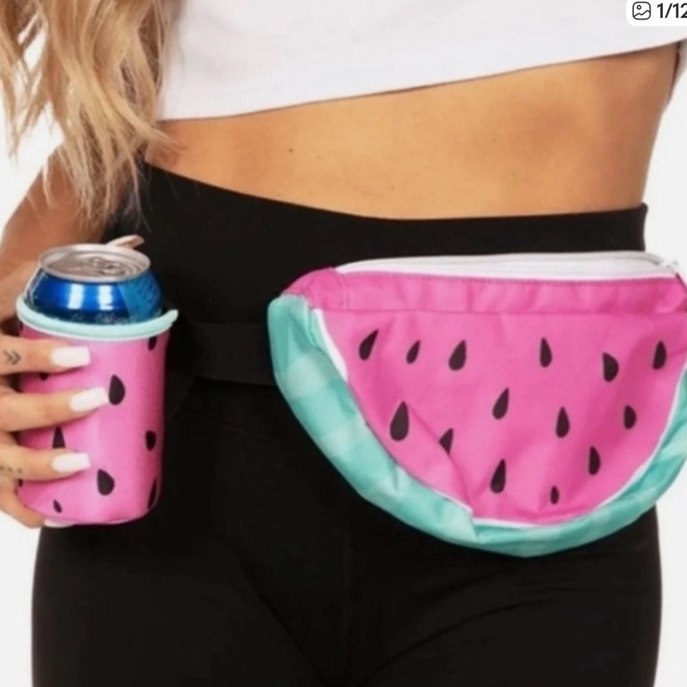 Ulta Beauty Pink and Green Watermelon Bag